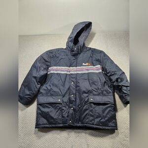 FedEx Heavy Winter Parka Jacket Mens Size XXL Stan Herman Reflective Vintage Wor